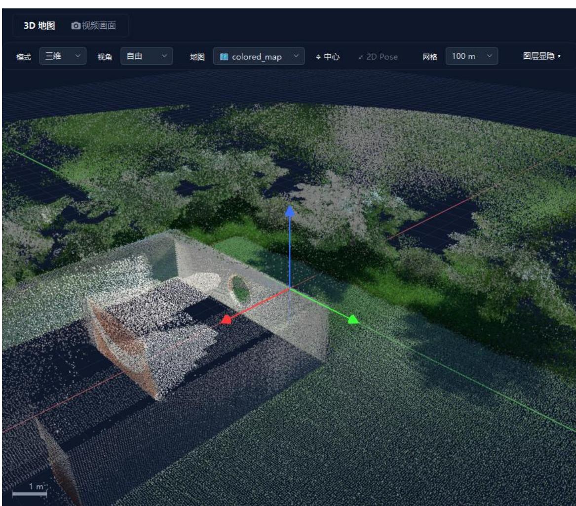 Point-cloud map in 3D / free view